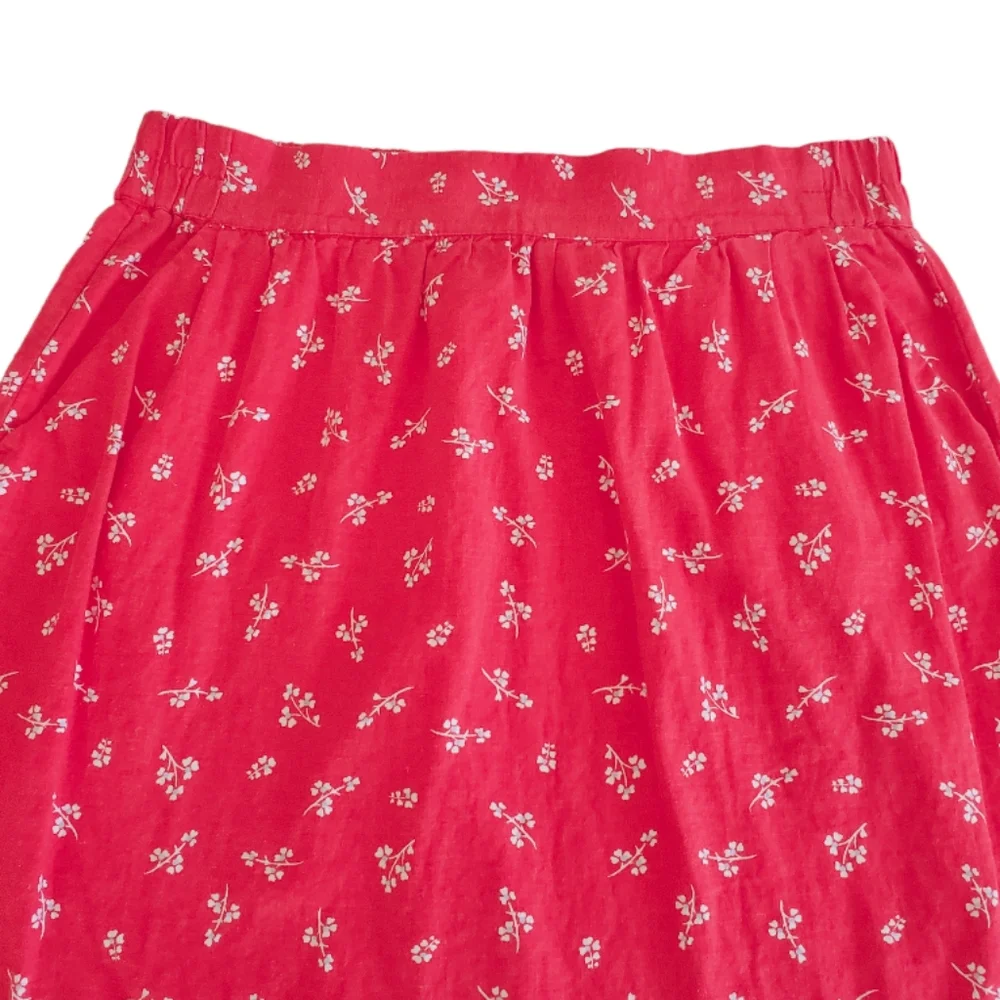 Loft red floral mini skirt